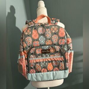 NWT Matilda Jane Kids Blue Apple Fruit  Print Patterned Backpack RARE